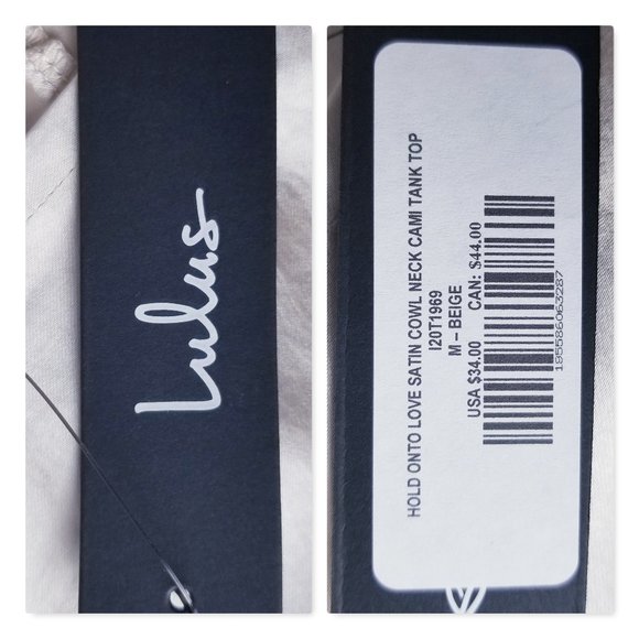 NWT Lulu's Beige Hold Onto Love Medium Satin Split Open Back Crop Cami Tank Top - Picture 9 of 12